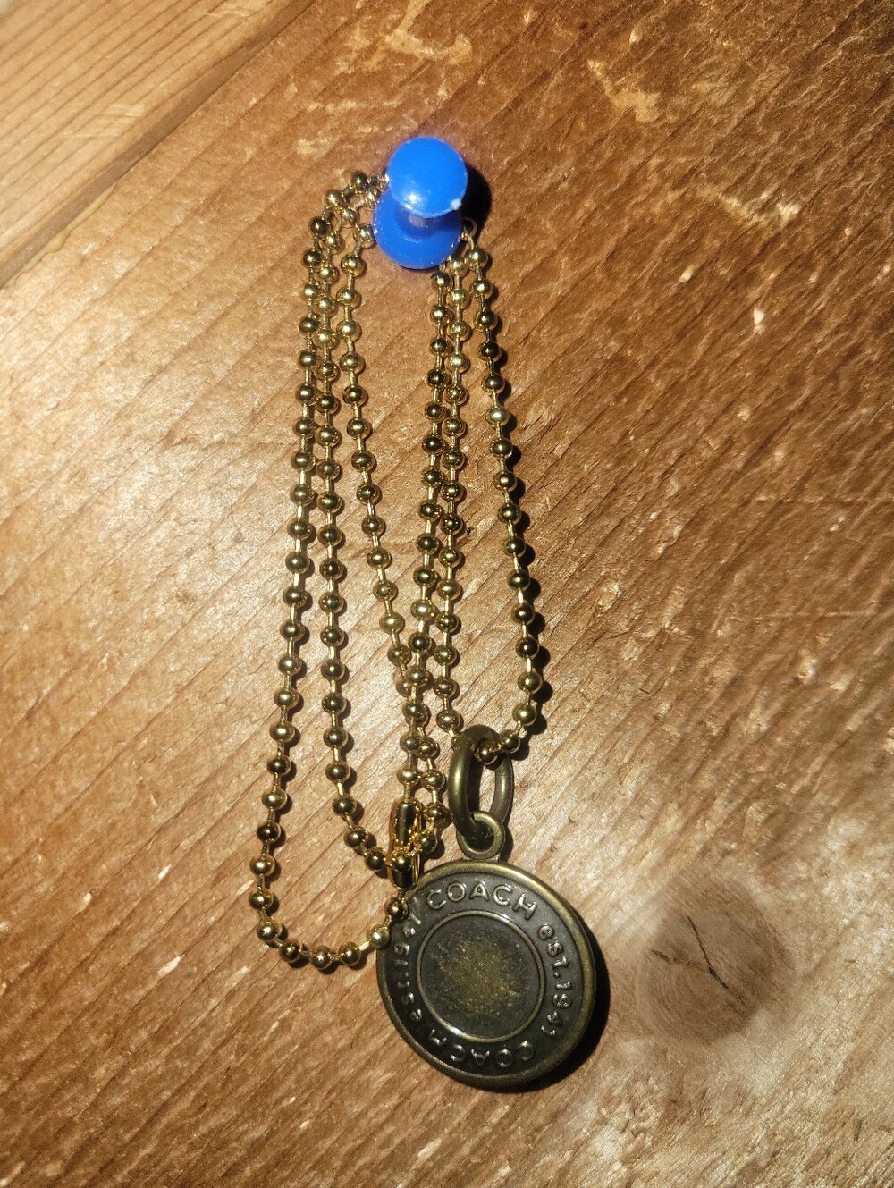 Coach Y2K Snaphead Gold-Tone Round Pendant Necklace